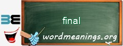 WordMeaning blackboard for final